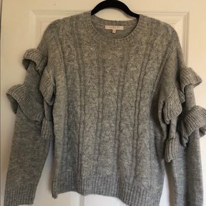 Wayf sweater with ruffle sleeve detail